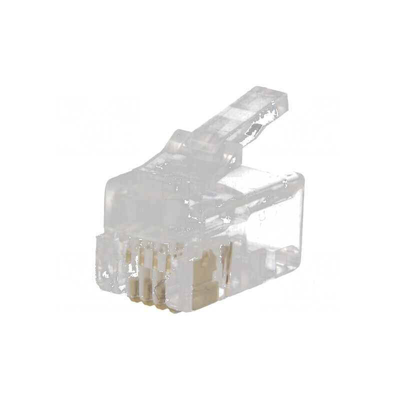 Conector RJ9 4p4c cu mufă PIN 4, cablu IDC, crimpat | Electronic-mag.ro | Componente Electronice