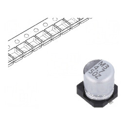 Condensator electrolitic SMD 4,7uF 50VDC low ESR Ø5x5,7mm | Electronic-mag.ro | Componente Electronice