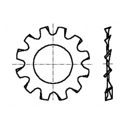 Şaibă dinţată exterior M10 D18mm h0,9mm oţel elastic | Electronic-mag.ro | Componente Electronice