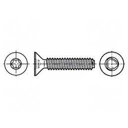Şurub Torx® TX20 4x20mm Oţel Zincat Cap Îngropat | Electronic-mag.ro | Componente Electronice