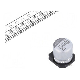Condensator electrolitic SMD 33uF 10V 2000h -55÷105°C ±20% | Electronic-mag.ro | Componente Electronice