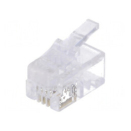 Conector RJ10 4p4c mufă aurit neecranat | Electronic-mag.ro | Componente Electronice