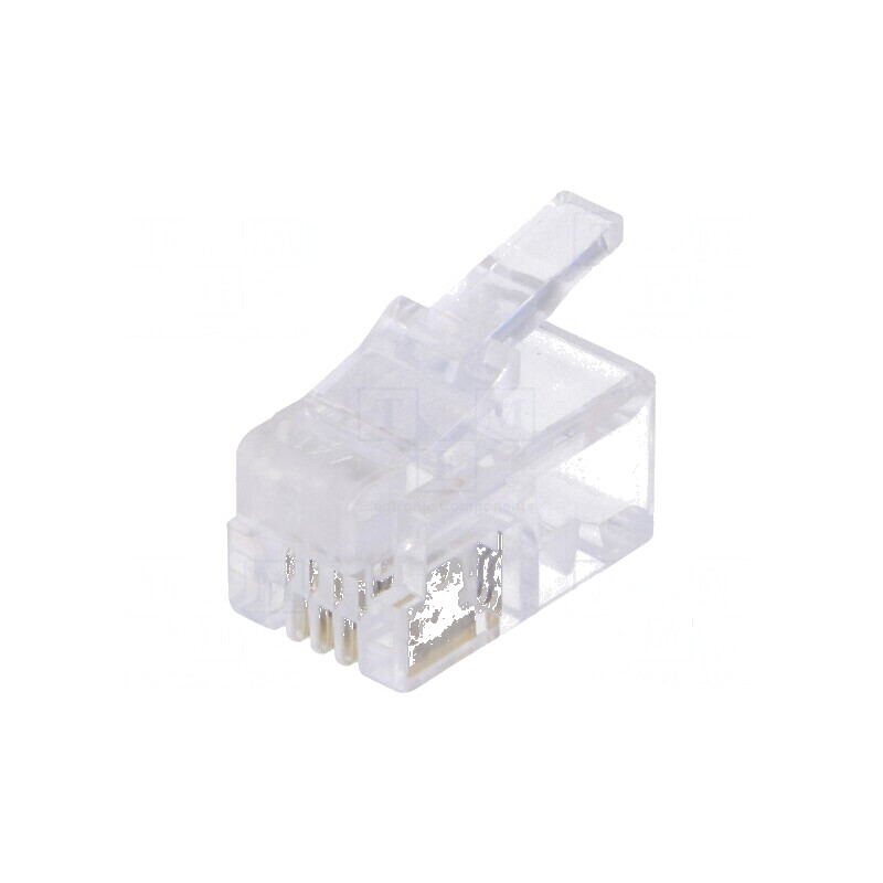 Conector RJ10 4p4c mufă aurit neecranat | Electronic-mag.ro | Componente Electronice