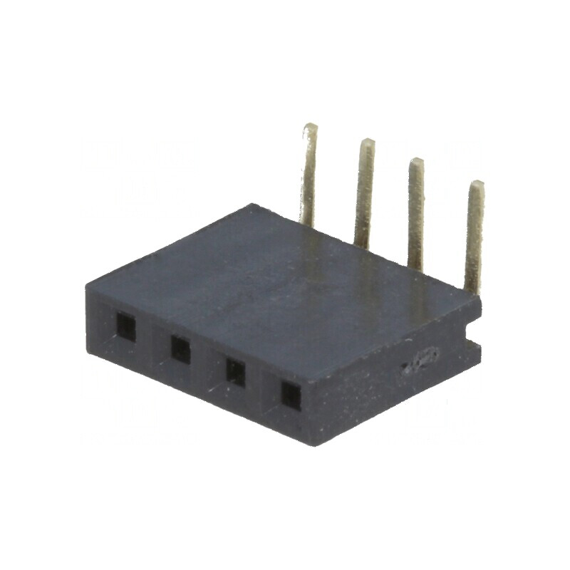 Conector şiruri pini soclu mamă 4 pini unghi 90° 2,54mm | Electronic-mag.ro | Componente Electronice