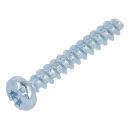 Şurub pentru plastic 3x20 mm, cap rotund crestat, Torx®, zincat | Electronic-mag.ro | Componente Electronice