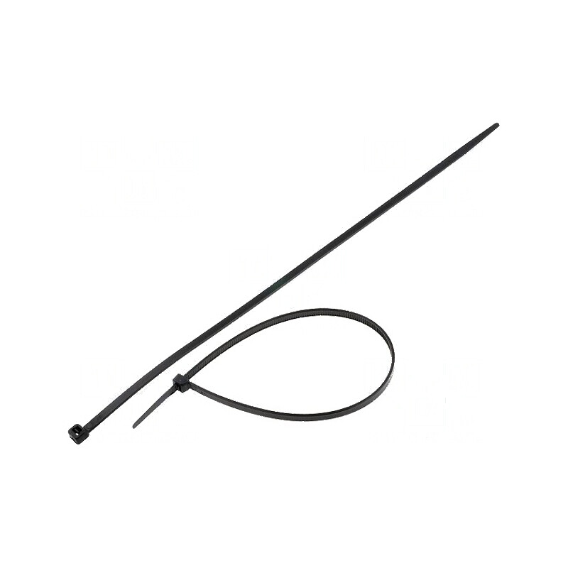 Colier de strângere poliamidă 300mm 4,8mm negru 215,5N | Electronic-mag.ro | Componente Electronice