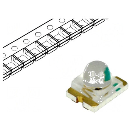 LED SMD 1210 Verde 180-600mcd 3.2x2.4mm 25° 2-2.4V 20mA | Electronic-mag.ro | Componente Electronice