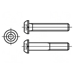 Şurub M4x16 Cap buton imbus HEX 2,5mm oțel inoxidabil A2 | Electronic-mag.ro | Componente Electronice