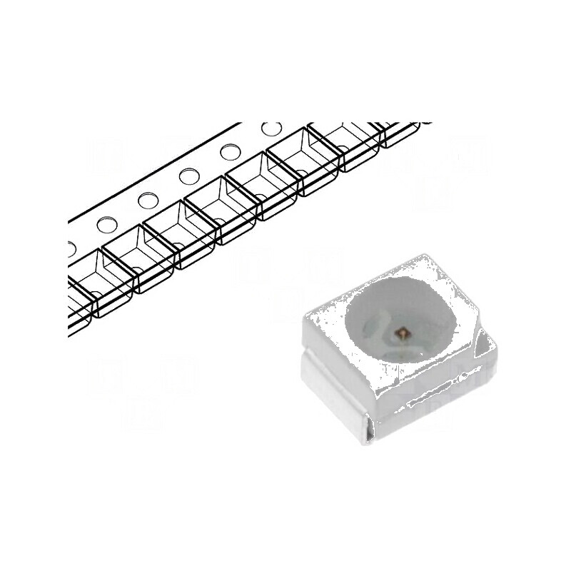 LED SMD 3528 PLCC2 Roșie 160-350mcd 3,5x2,8x1,4mm 120° 20mA | Electronic-mag.ro | Componente Electronice