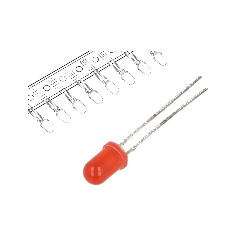 LED 5mm roșie 10-15mcd 30° convex | Electronic-mag.ro | Componente Electronice