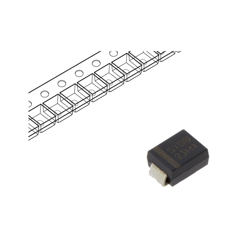 Diodă redresoare SMD 100V 1A SMB Ufmax 1,1V Ir 5uA | Electronic-mag.ro | Componente Electronice