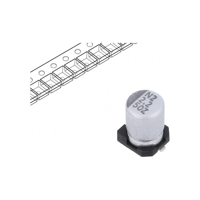 Condensator electrolitic SMD 2,2uF 50V 4x5,7mm low ESR | Electronic-mag.ro | Componente Electronice