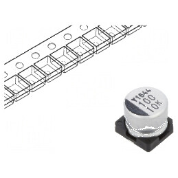 Condensator electrolitic SMD 100uF 10V 6.3x5.3mm ±20% | Electronic-mag.ro | Componente Electronice