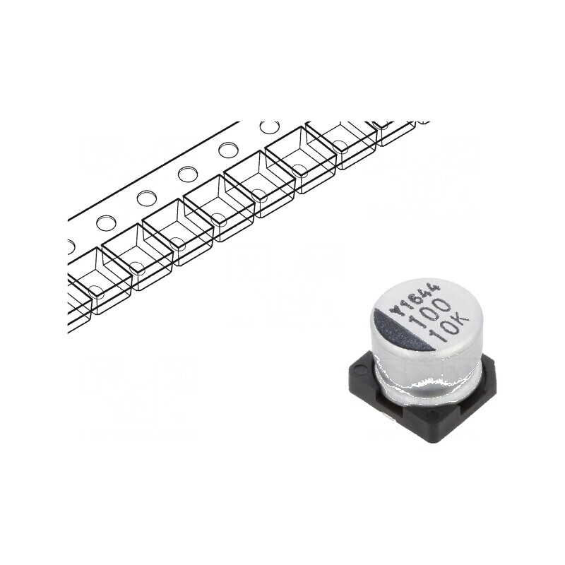 Condensator electrolitic SMD 100uF 10V 6.3x5.3mm ±20% | Electronic-mag.ro | Componente Electronice Condensator electrolitic SMD 100uF 10V 6.3x5.3mm ±20% | Electronic-mag.ro | Componente Electronice