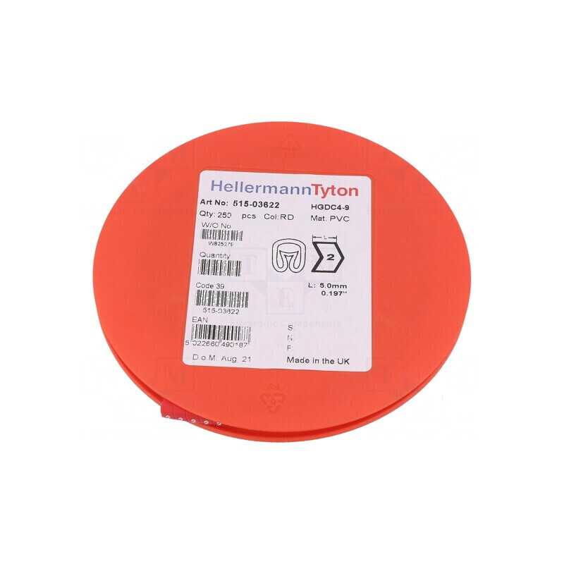 Markere Marcaj PVC roșie 2 4÷9mm 65÷105°C | Electronic-mag.ro | Componente Electronice