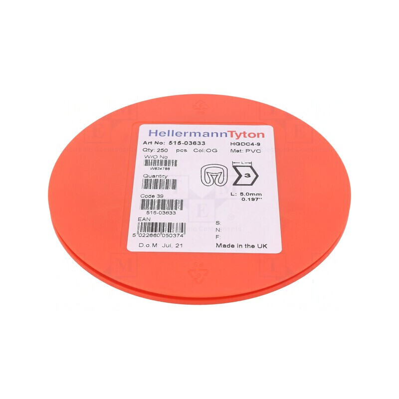 Markere Marcaj PVC portocalie 3-4÷9mm 65-105°C | Electronic-mag.ro | Componente Electronice