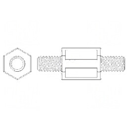 Piuliță distanțieră hexagonală filetată M3 din poliamidă | Electronic-mag.ro | Componente Electronice
