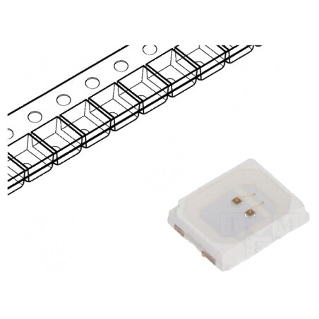 LED SMD 5050 roșie 600mcd 5x5mm 120° 60mA 624nm | Electronic-mag.ro | Componente Electronice