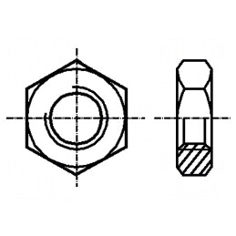 Piuliță hexagonală M4 din alamă cu acoperire nichel, 7mm, BN 508 | Electronic-mag.ro | Componente Electronice