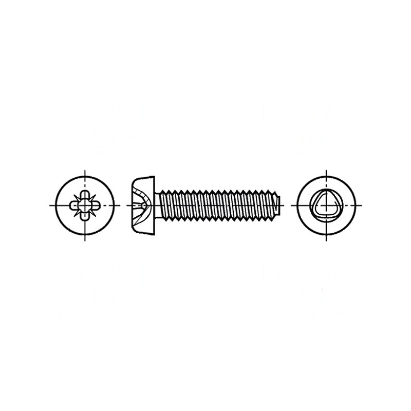 Şurub metal 4x8 Cap rotund Pozidriv PZ2 oţel călit | Electronic-mag.ro | Componente Electronice