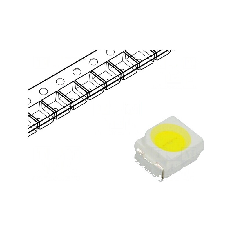 LED SMD 3528 PLCC2 Alb Rece 1000-1400mcd 120° 20mA 95mW | Electronic-mag.ro | Componente Electronice