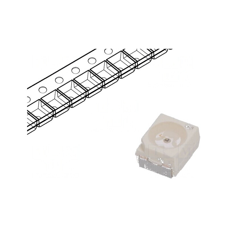 LED SMD 3528 PLCC2 portocalie 380-755lm 112-280mcd 120° | Electronic-mag.ro | Componente Electronice