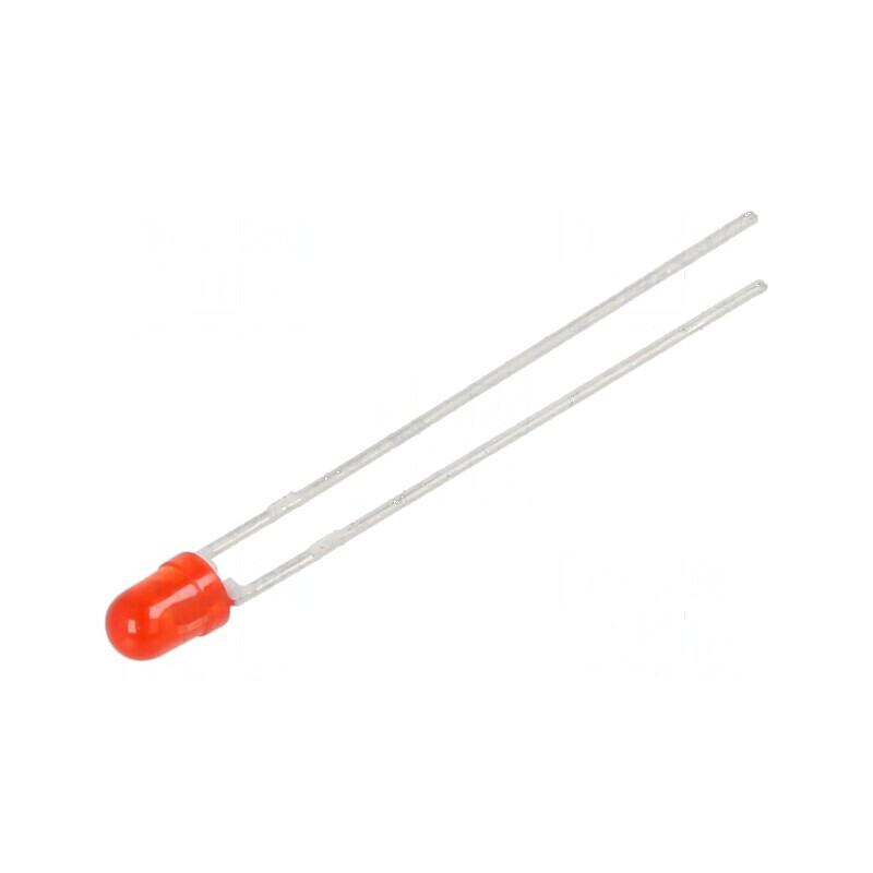 LED 3mm roșie 0,75-50mcd 60° convex | Electronic-mag.ro | Componente Electronice