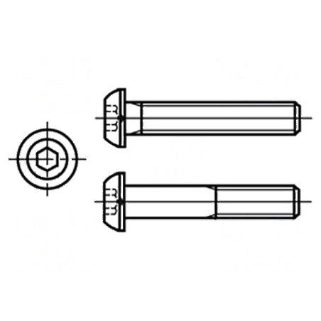 Şurub M6x16 cu cap buton imbus HEX 4mm din oțel inoxidabil A2 | Electronic-mag.ro | Componente Electronice