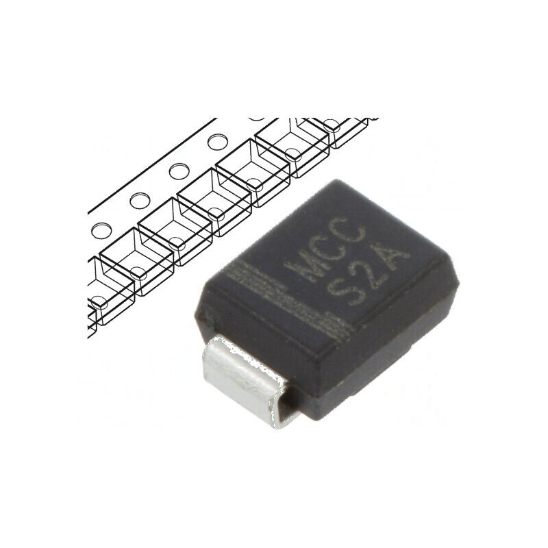 Diodă redresoare SMD 50V 2A DO214AA, SMB - Ufmax 1,15V, Ifsm 50A | Electronic-mag.ro | Componente Electronice