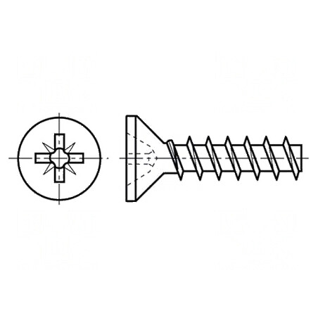 Şurub pentru plastic 3x20 mm Cap îngropat Pozidriv PZ1 oţel zincat | Electronic-mag.ro | Componente Electronice