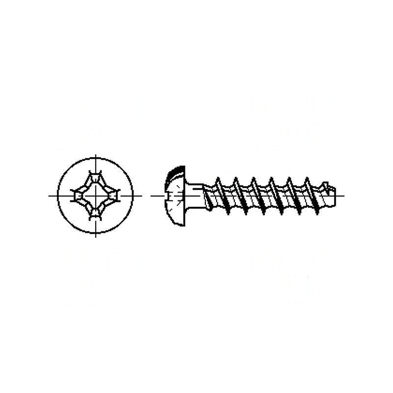 Şurub pentru plastic 3x10 mm, Cap buton Phillips PH1, oţel zincat | Electronic-mag.ro | Componente Electronice