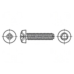 Şurub 4x6 Cap Rotund Pozidriv PZ2 Oțel Inoxidabil A2 | Electronic-mag.ro | Componente Electronice