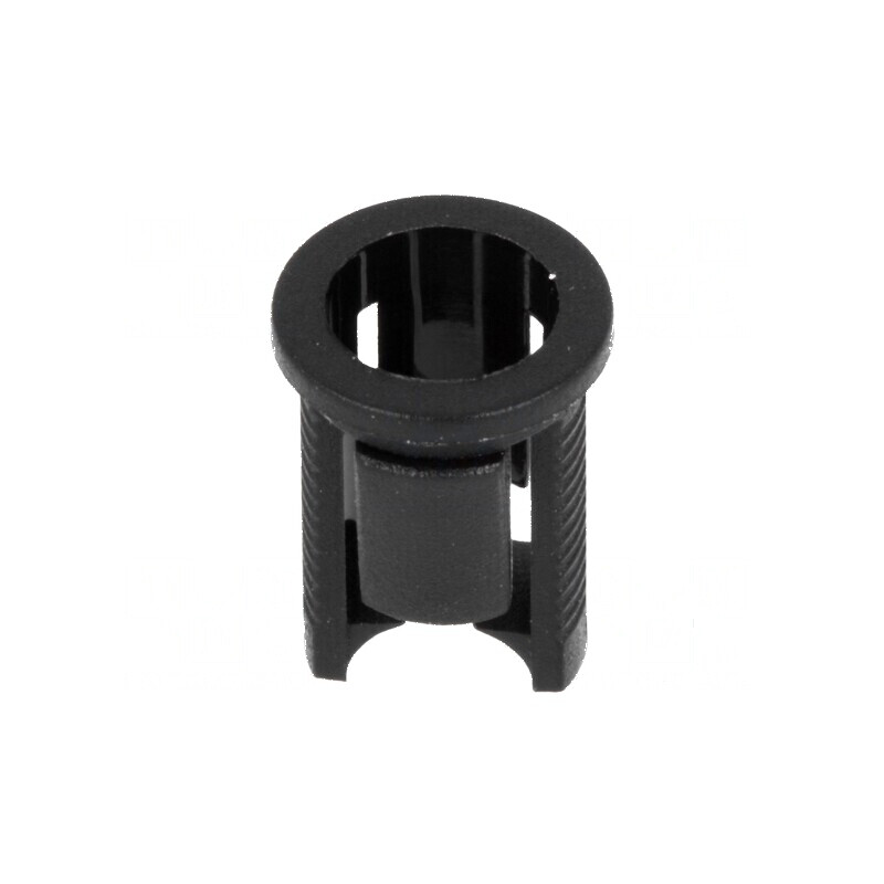Montură LED 5mm monobloc neagră UL94V-2, L: 9,8mm | Electronic-mag.ro | Componente Electronice