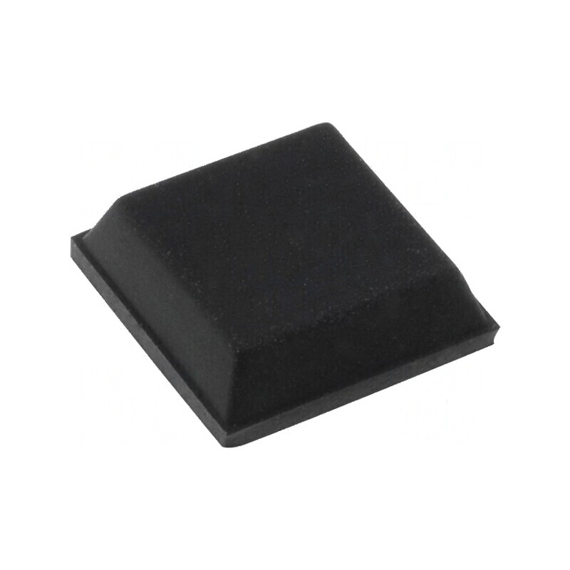 Picioruş autoadeziv negru din gumă 12,5mm x 9,5mm x 4mm | Electronic-mag.ro | Componente Electronice