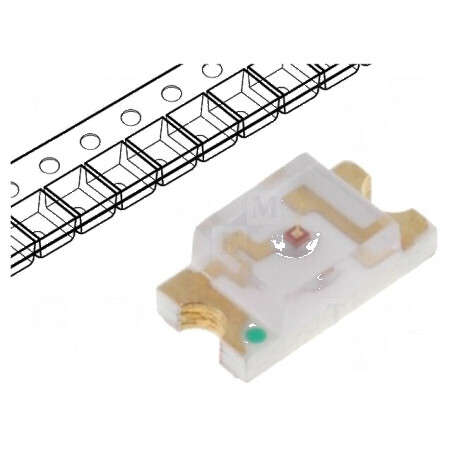 LED SMD 1206 galben-verde 6-10mcd 3,2x1,6x1,1mm 120° 20mA | Electronic-mag.ro | Componente Electronice