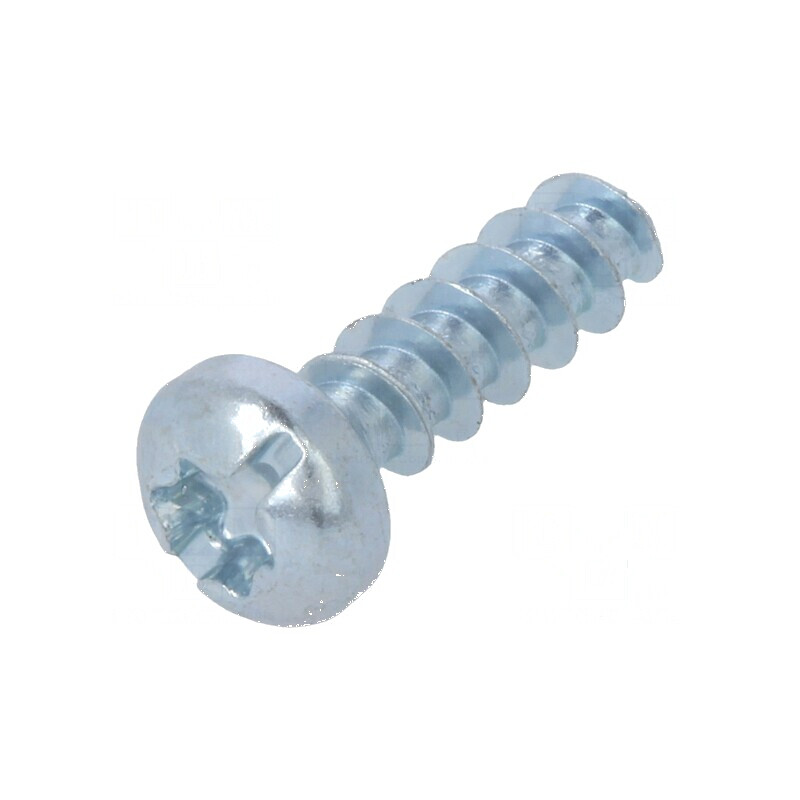 Şurub plastic 3x10, cap rotund crestat, Torx®, zinc | Electronic-mag.ro | Componente Electronice