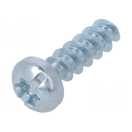 Şurub plastic 3x10, cap rotund crestat, Torx®, zinc | Electronic-mag.ro | Componente Electronice