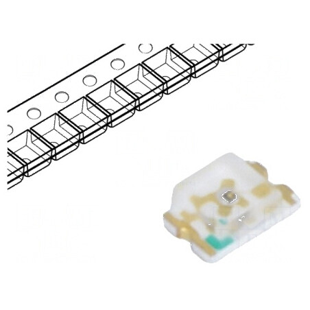 LED SMD 0805 galben 120mcd 2x1,25x0,8mm 130° 20mA 592nm | Electronic-mag.ro | Componente Electronice