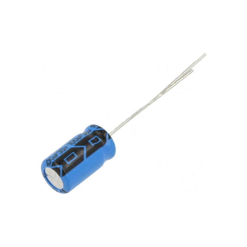 Condensator electrolitic THT 100uF 35VDC 2,5mm ±20% | Electronic-mag.ro | Componente Electronice