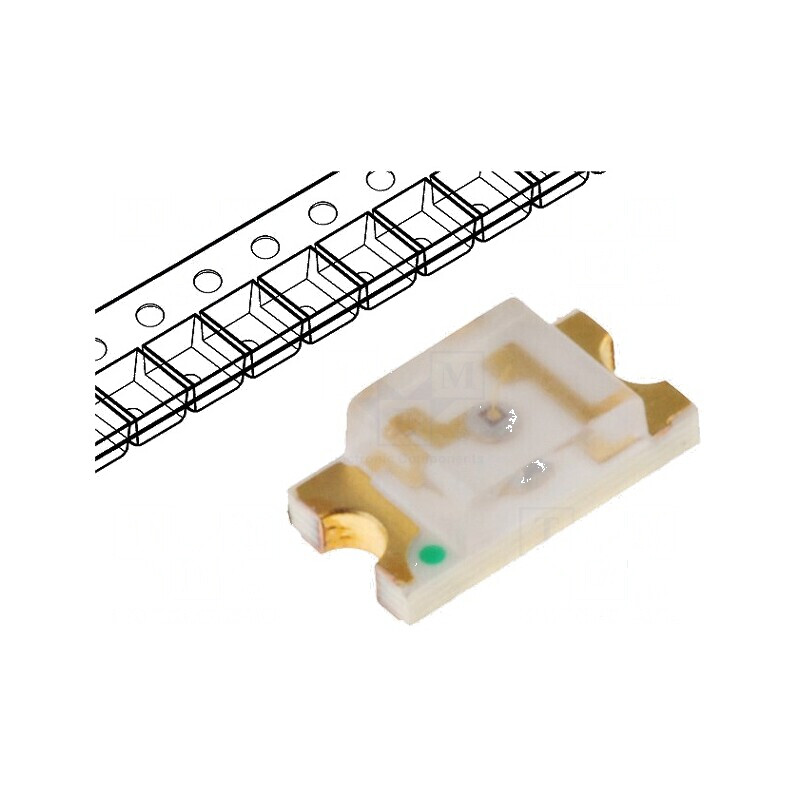 LED SMD 1608 Verde 850mcd 1,6x0,8mm 130° 20mA 525nm | Electronic-mag.ro | Componente Electronice