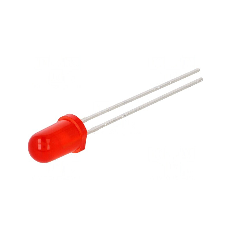 LED 5mm roșie 90-200mcd 50° convexă | Electronic-mag.ro | Componente Electronice