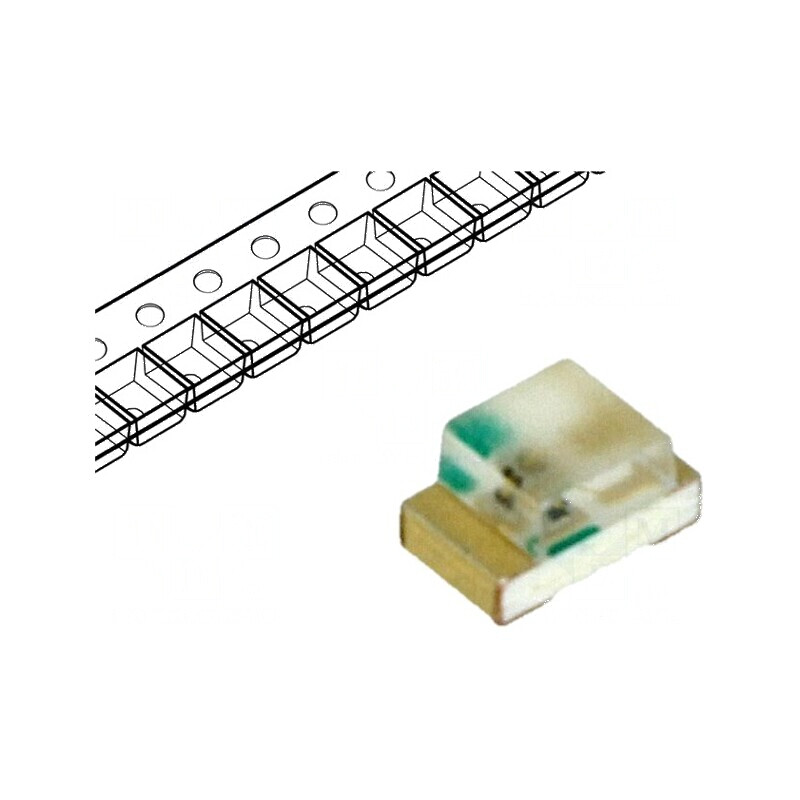 LED SMD 0805 Verde 18-35mcd 2x1,25x1,1mm 130° 2-2,4V 20mA | Electronic-mag.ro | Componente Electronice