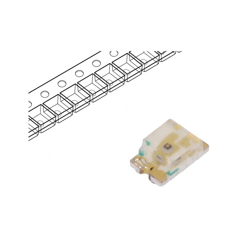 LED SMD 0805 portocalie 45-90mcd 2x1,25x0,8mm 130° 2-2,4V | Electronic-mag.ro | Componente Electronice