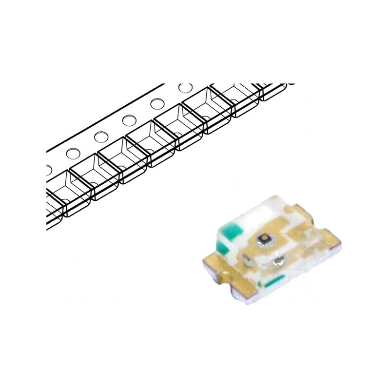 LED SMD 0805 galben 18-180mcd 2x1,25x0,8mm 130° 1,6-2,4V | Electronic-mag.ro | Componente Electronice