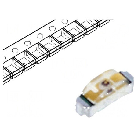 LED SMD 0804 Verde 18-35mcd 2.1x1x0.6mm 130° 2-2.4V 20mA | Electronic-mag.ro | Componente Electronice