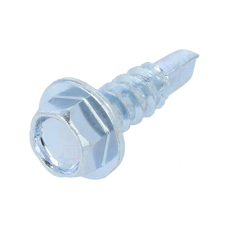 Şurub metalic cu flanşă 3,9x13mm, cap hexagonal 5,5mm, zincat | Electronic-mag.ro | Componente Electronice