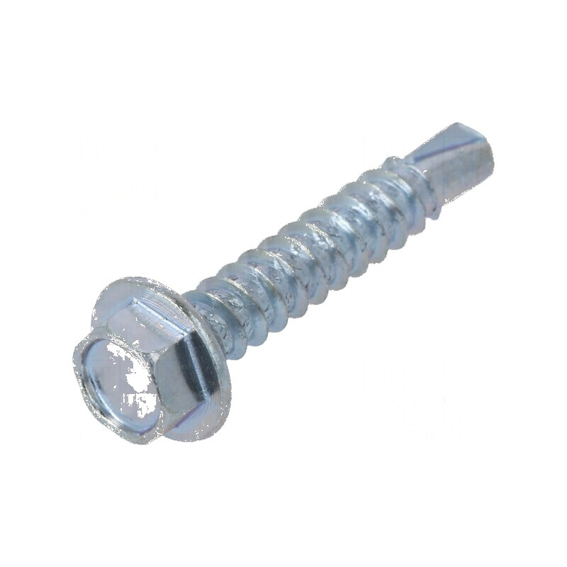 Şurub metal cu flanşă 3,9x22 mm, cap hexagonal 5,5 mm, zincat | Electronic-mag.ro | Componente Electronice