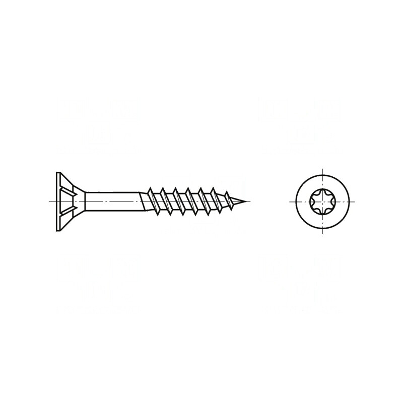 Şurub lemn 4x40 Torx TX20 oţel zincat | Electronic-mag.ro | Componente Electronice