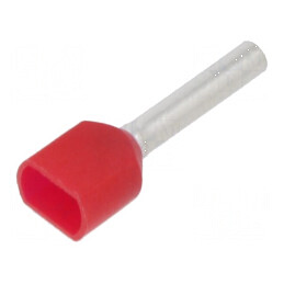 Vârf tub de capăt izolată dublă cupru 1mm² 12mm cositorit | Electronic-mag.ro | Componente Electronice