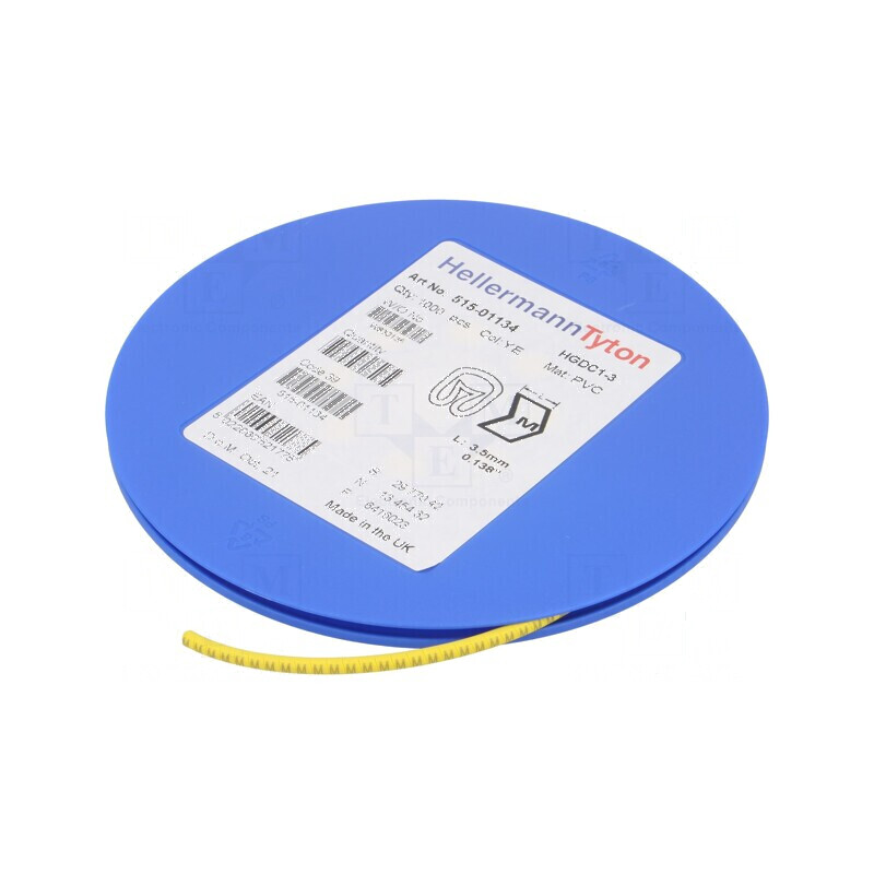 Markere PVC galbenă 1-3mm -65÷105°C pentru marcaj | Electronic-mag.ro | Componente Electronice